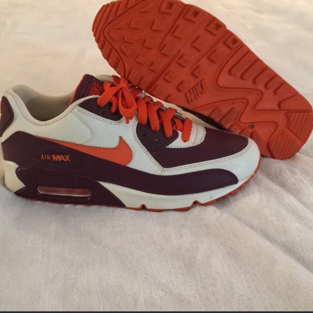 EUC LEATHER AirMax 90 Fanta orange and garnet